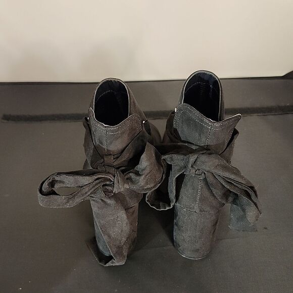 BRAND NEW JUSTFAB KARINE PEEP-TOE BOW-TIE ANKLE BOOTIES G1 - Picture 8 of 15